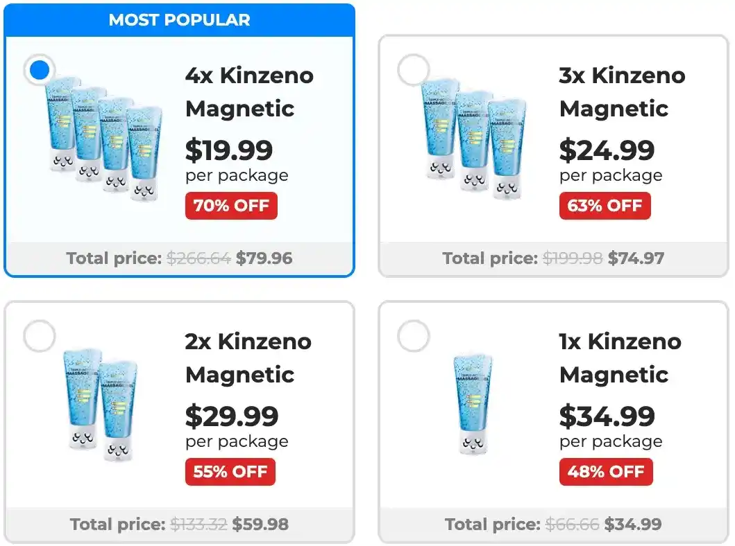 Kinzeno Magnetic Gel Roller Pricing Order
